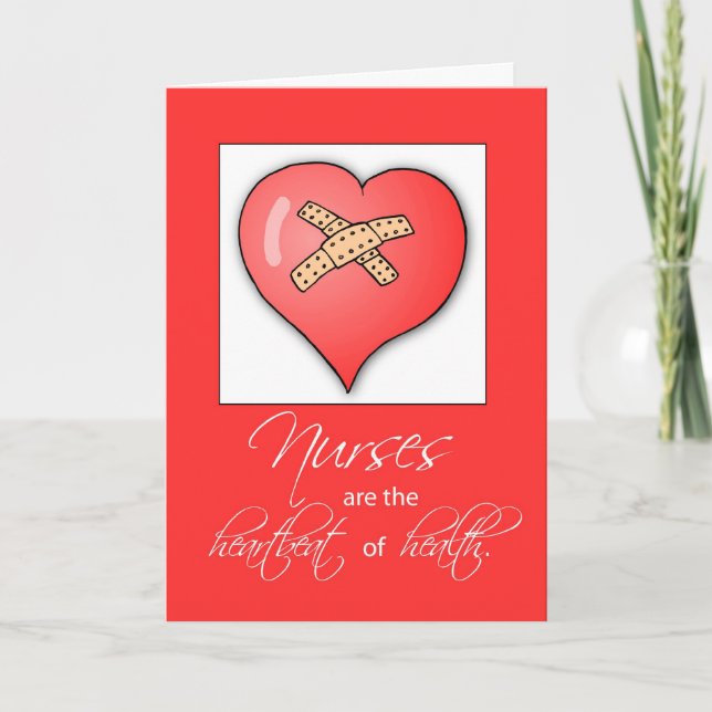 Carte Heure de coeur de la journée des infirmières (Devant)