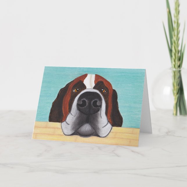 Carte Heure des promenades - Funny St Bernard Greeting C (Devant)