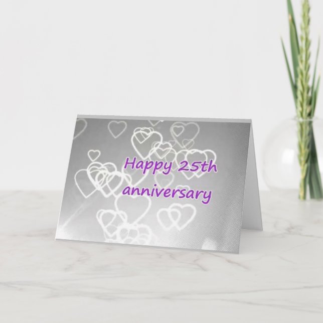 CARTE "HEUREUSE ***25E*** ANNIVERSAIRE MARIAGE" (Devant)