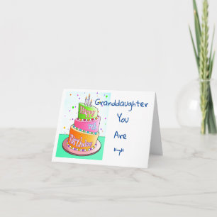 Carte HEUREUSE **7ème** ANNIVERSAIRE **GRAND-FILLE** Car