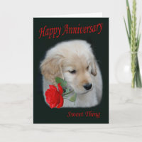 Carte heureuse d'anniversaire de chiot de golden
