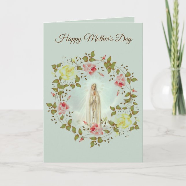 CARTE HEUREUSE DAY DAY DAY DE LA MÈRE DU ROSE FATIMA WRE (Devant)