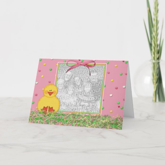 Carte heureuse de cadre de photo de Pâques (Devant)