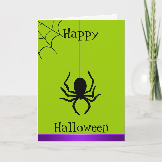 Carte heureuse de Halloween d'araignée déplaisante (Devant)