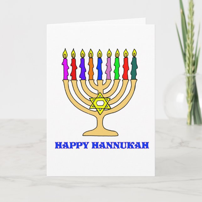Carte heureuse de Hannukah Menorah (Devant)