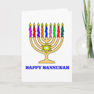 Carte heureuse de Hannukah Menorah