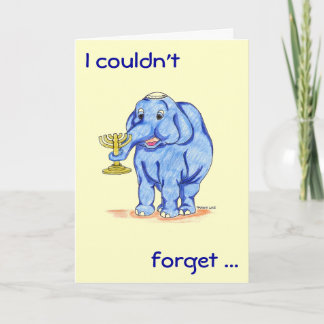 Carte heureuse de Hanoukka avec l'éléphant mignon