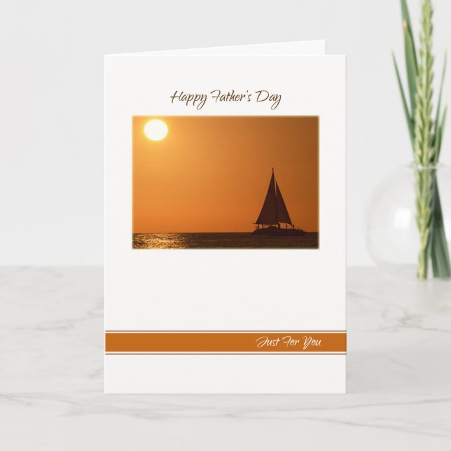 Carte heureuse de voilier de fête des pères (Devant)