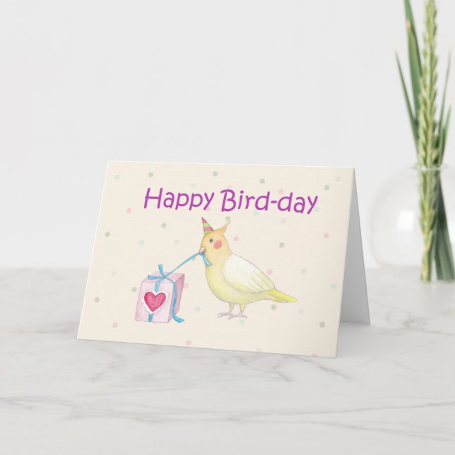 Carte heureuse drôle de jour d'oiseau de carte (Devant)