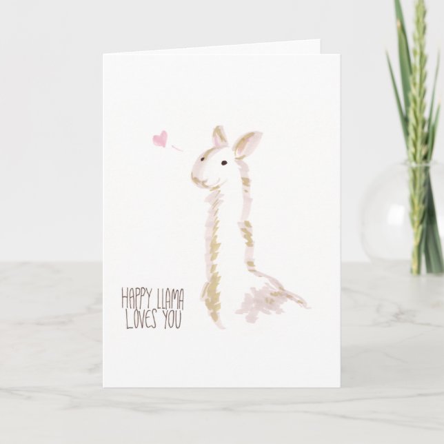 Carte Heureuse Llama t'aime (Devant)