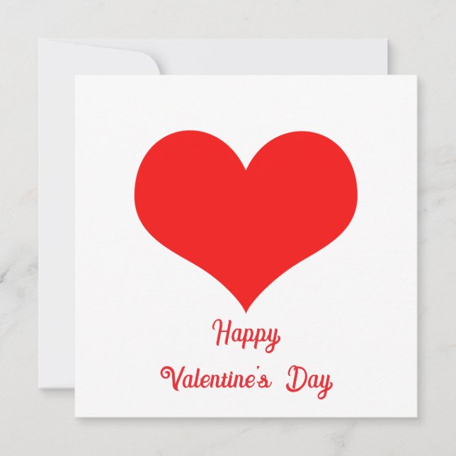 Carte Heureuse Sainte-Valentin 2025 Cute Red Heart Custo (Devant)