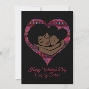 Carte Heureuse Sainte-Valentin à Big Sister   Style ethn