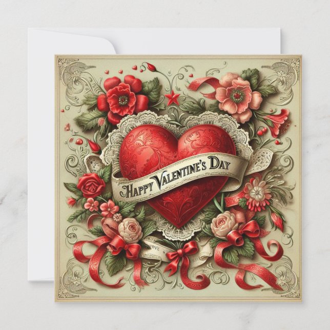 Carte Heureuse Sainte-Valentin, Amour pour toujours, (Devant)