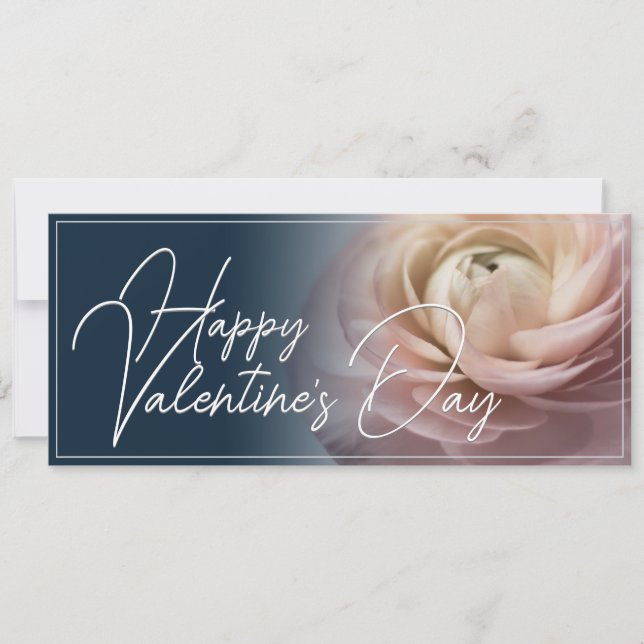 Carte Heureuse Sainte-Valentin avec grande rose (Devant)