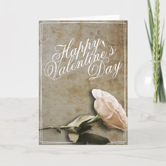 Carte Heureuse Sainte-Valentin avec Rose (Devant)