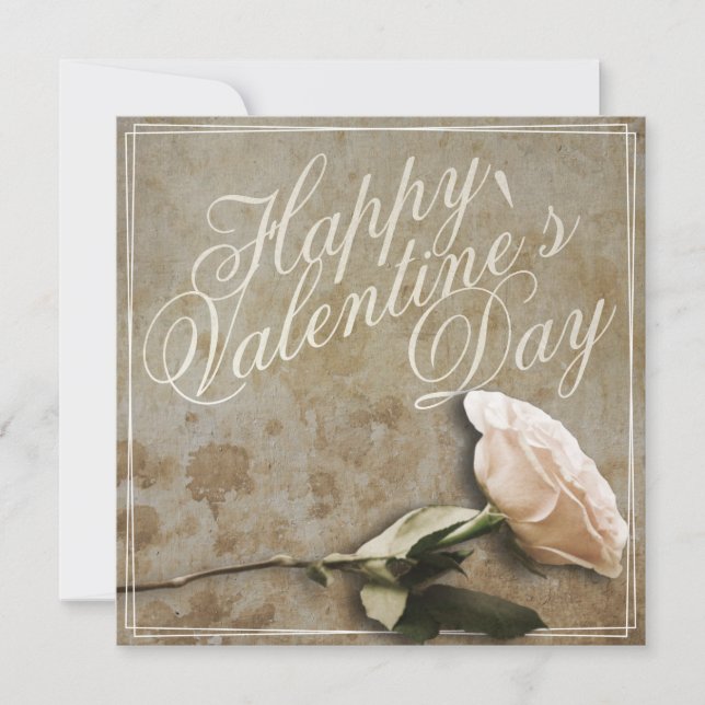 Carte Heureuse Sainte-Valentin avec Rose (Devant)