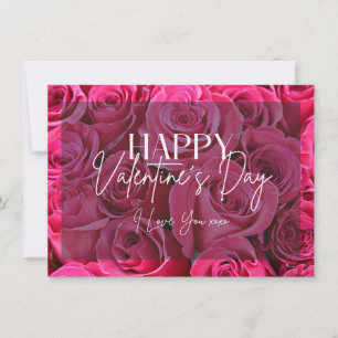 Carte Heureuse Sainte-Valentin Bouquet Roses Roses