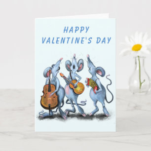 Carte Heureuse Sainte-Valentin Card Musical Mouse Band