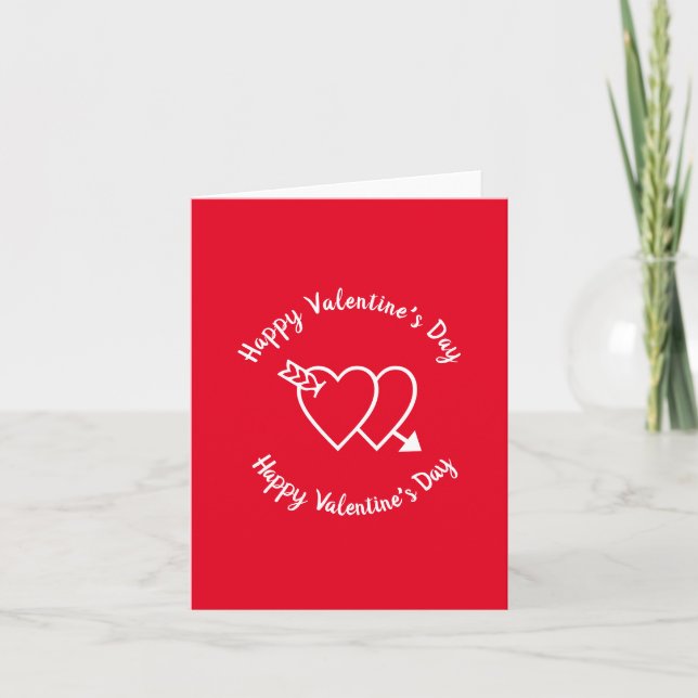 Carte Heureuse Sainte-Valentin coeur rouge script person (Devant)