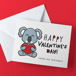 Carte HEUREUSE SAINTE-VALENTIN Cute Koala Bear