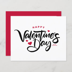 Carte Heureuse Sainte-Valentin de calligraphie mod
