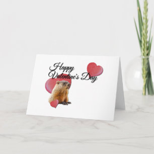 Carte Heureuse Sainte-Valentin de cobaye brun mignon 