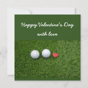 Carte Heureuse Sainte-Valentin de Golfer avec balle de g