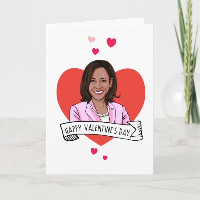 Carte Heureuse Sainte-Valentin de Kamala Harris (Devant)
