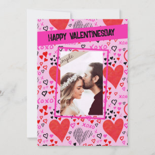 Carte Heureuse Sainte-Valentin des Coeurs roses Photo