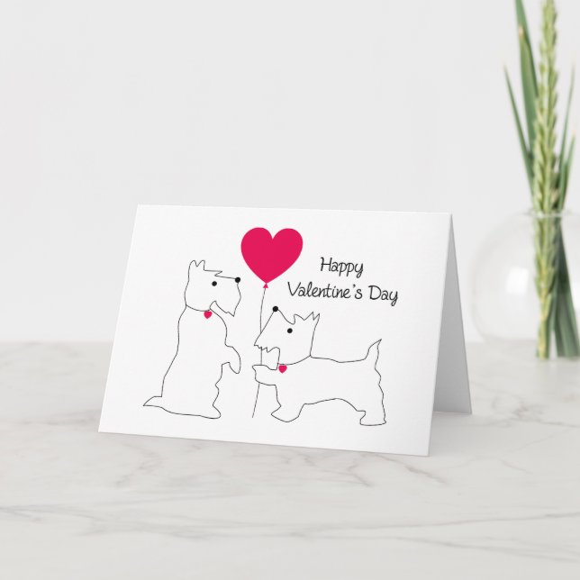 Carte HEUREUSE SAINTE-VALENTIN | Doggies Westies (Devant)