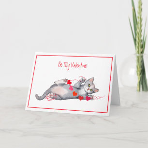 Carte Heureuse Sainte-Valentin du chat