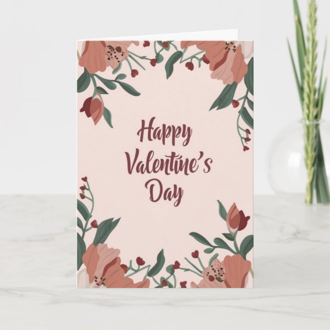 Carte Heureuse Sainte-Valentin Floral Holiday (Devant)
