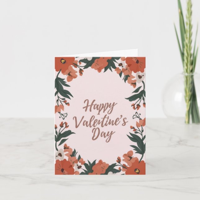 Carte Heureuse Sainte-Valentin Floral Holiday (Devant)