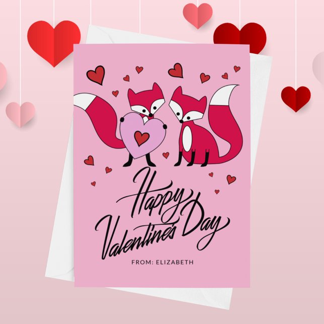 Carte HEUREUSE SAINTE-VALENTIN Foxy Friends (Créateur téléchargé)