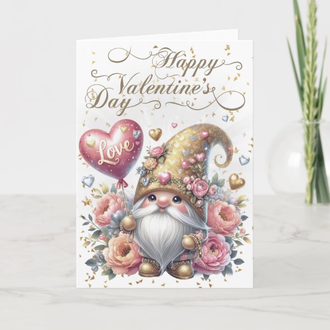 Carte Heureuse Sainte-Valentin Gnome (Devant)