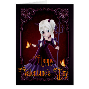 Carte Heureuse Sainte-Valentin Gothique Devil Girl