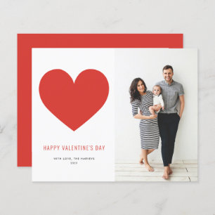Carte Heureuse Sainte-Valentin minimaliste Red Hea
