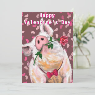 Carte Heureuse Sainte-Valentin - Peinture amusante de po
