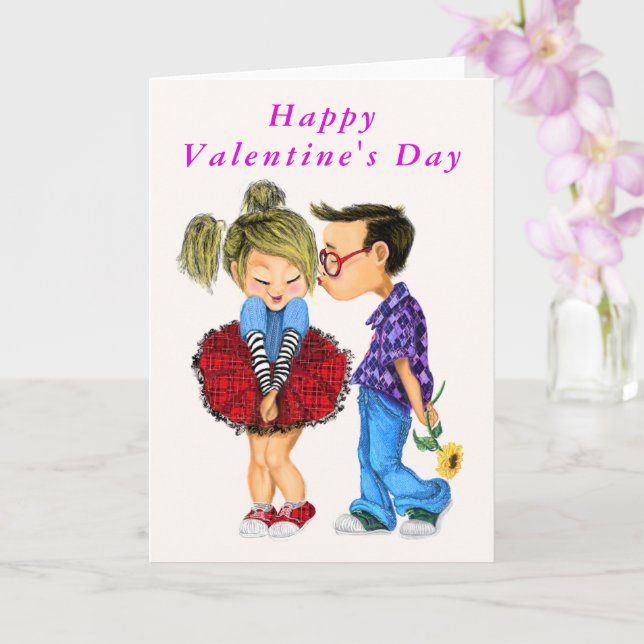 Carte Heureuse Sainte-Valentin Romantic Couple Lov (Orchidée)