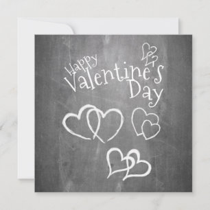 Carte Heureuse Sainte-Valentin sur un tableau à craie