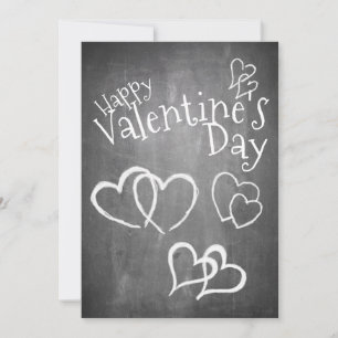 Carte Heureuse Sainte-Valentin sur un tableau à craie