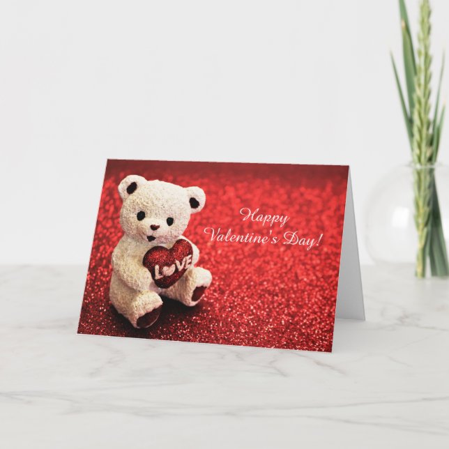 Carte Heureuse Sainte-Valentin Teddy Bear (Devant)