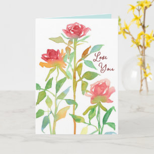 Carte Heureuse Sainte-Valentin Vous Aimer Roses Rouges