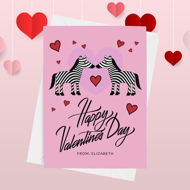 Carte HEUREUSE SAINTE-VALENTIN Zebra Friends (Créateur téléchargé)