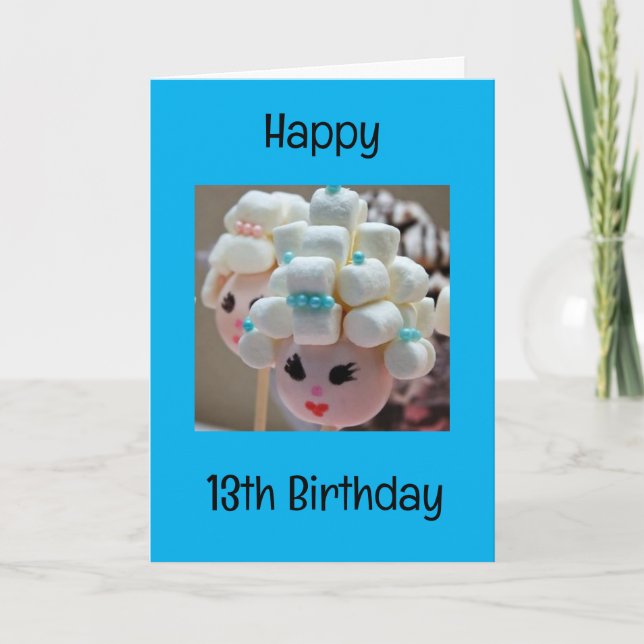 Carte HEUREUX "13ème ANNIVERSAIRE" À UNE JEUNE FILLE DOU (Devant)