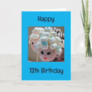 Carte HEUREUX "13ème ANNIVERSAIRE" À UNE JEUNE FILLE DOU