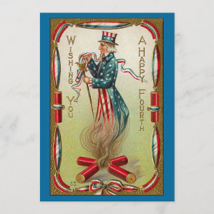 Carte Heureux 4 juillet ! Art vintage
