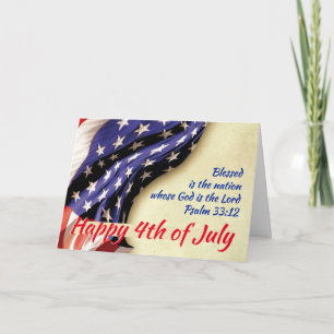 Carte HEUREUX 4 JUILLET Écriture patriotique américaine 