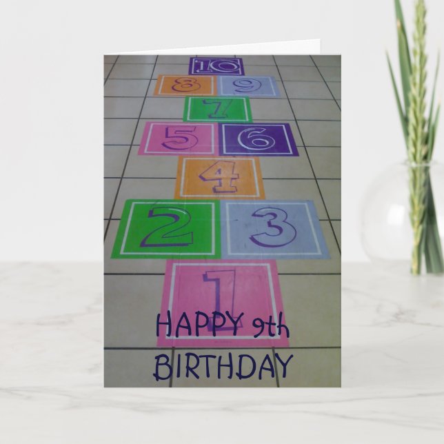 Carte ****HEUREUX 9e ANNIVERSAIRE***TURNING *9* EST AMUS (Devant)