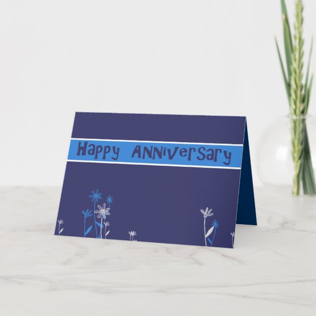 Carte heureux anniversaire affaires bleu (Devant)